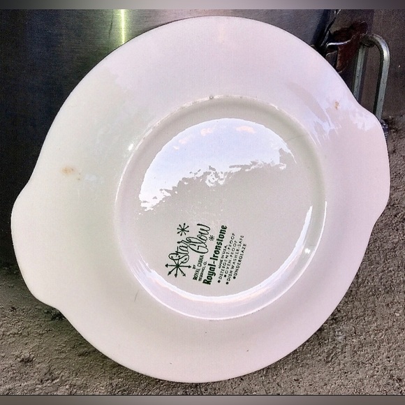Vintage Ironstone STAR GLOW by ROYAL China Sebring Ohio Lug Handle Serving Plate - Picture 9 of 10